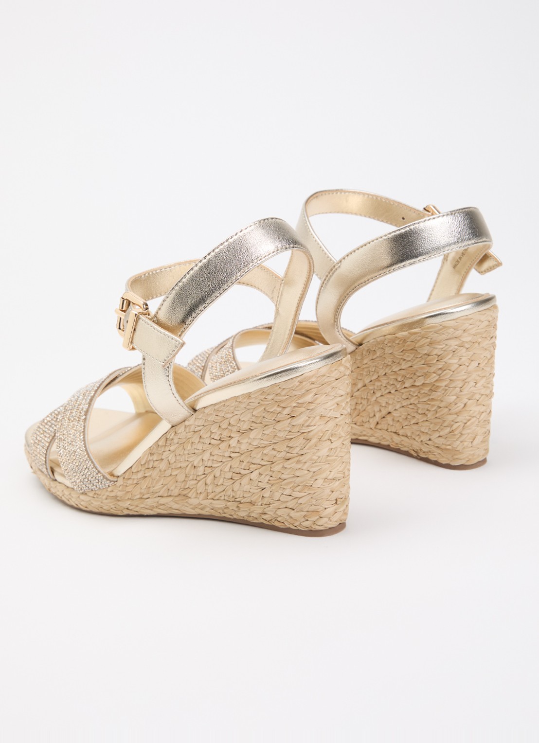 Dune London Kyro espadrilles met strass - achterkant 5 goud