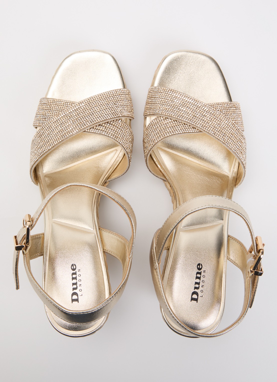 Dune London Kyro espadrilles met strass - detail 3 goud
