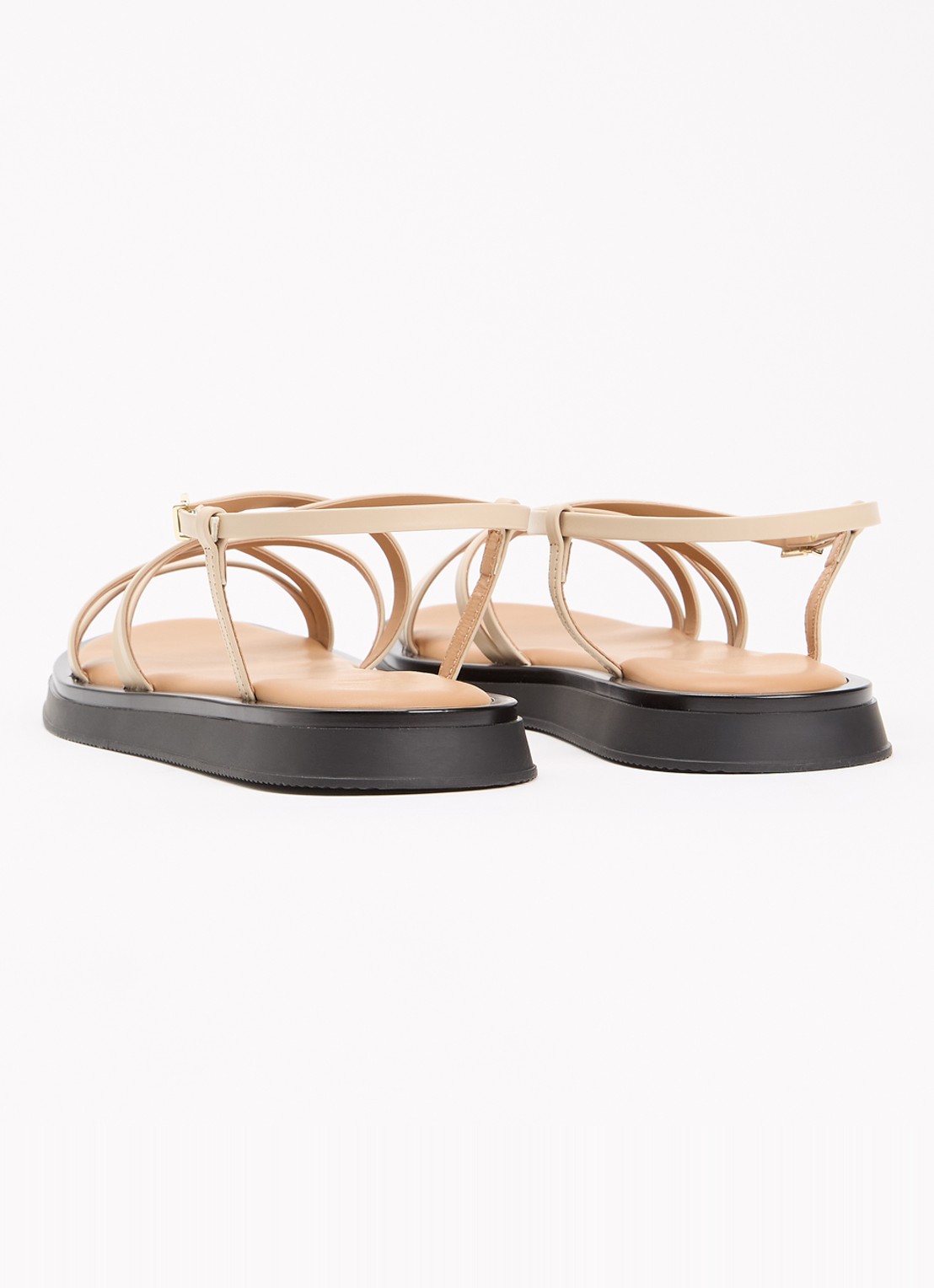 Dune London Laia sandaal van leer - achterkant creme