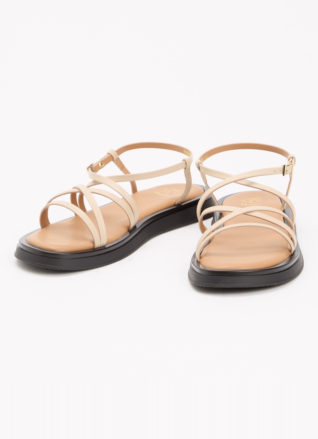 Dune London Laia sandaal van leer - detail 3 creme