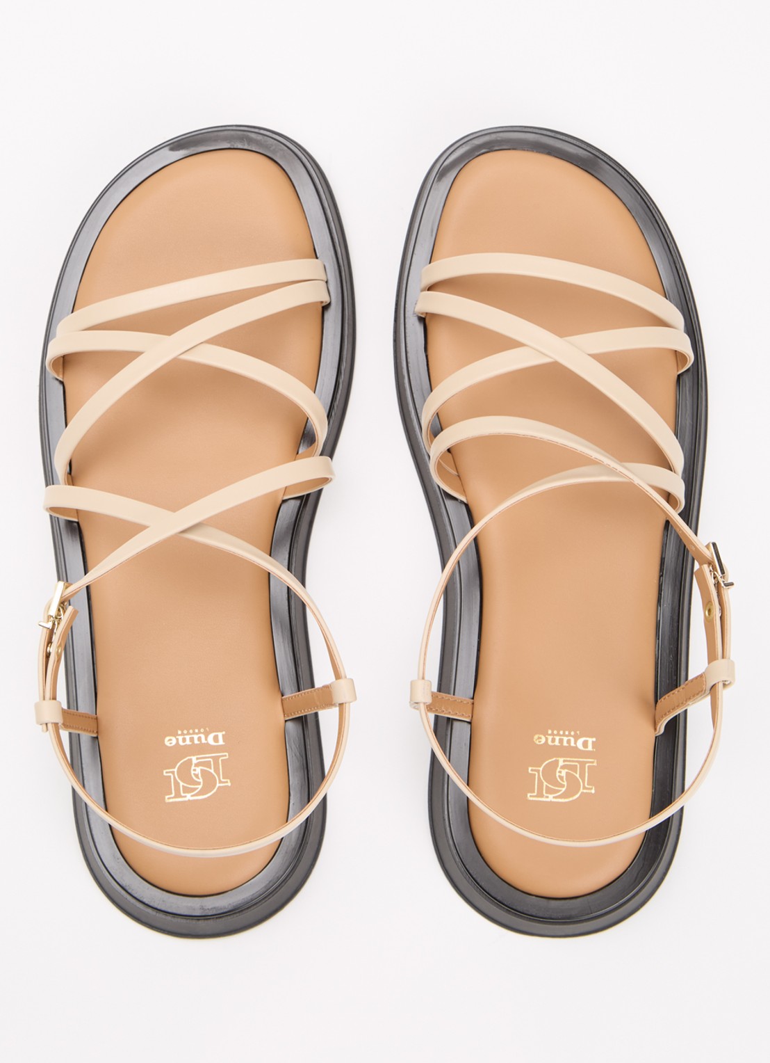 Dune London Laia sandaal van leer - detail 4 creme