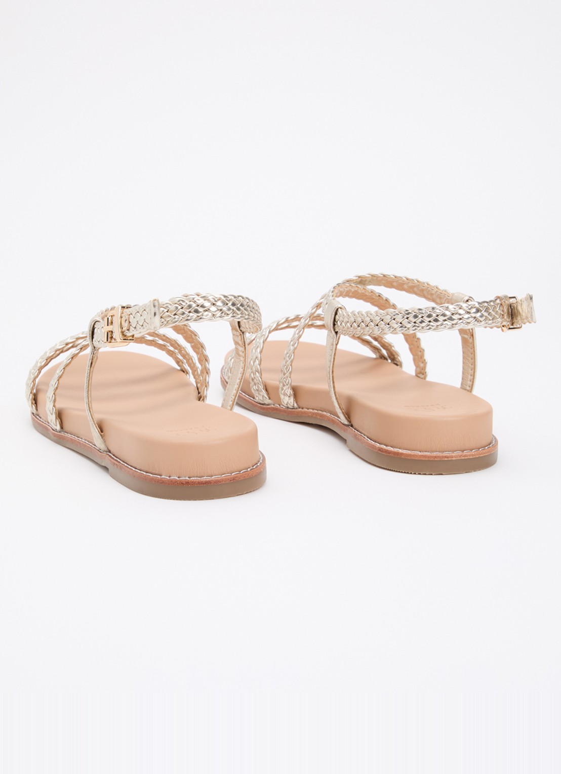 Dune London Laite sandaal met metallic finish - achterkant goud