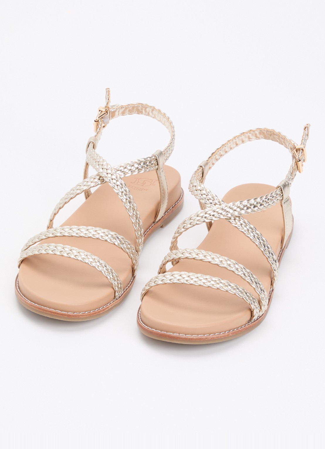Dune London Laite sandaal met metallic finish - detail 2 goud