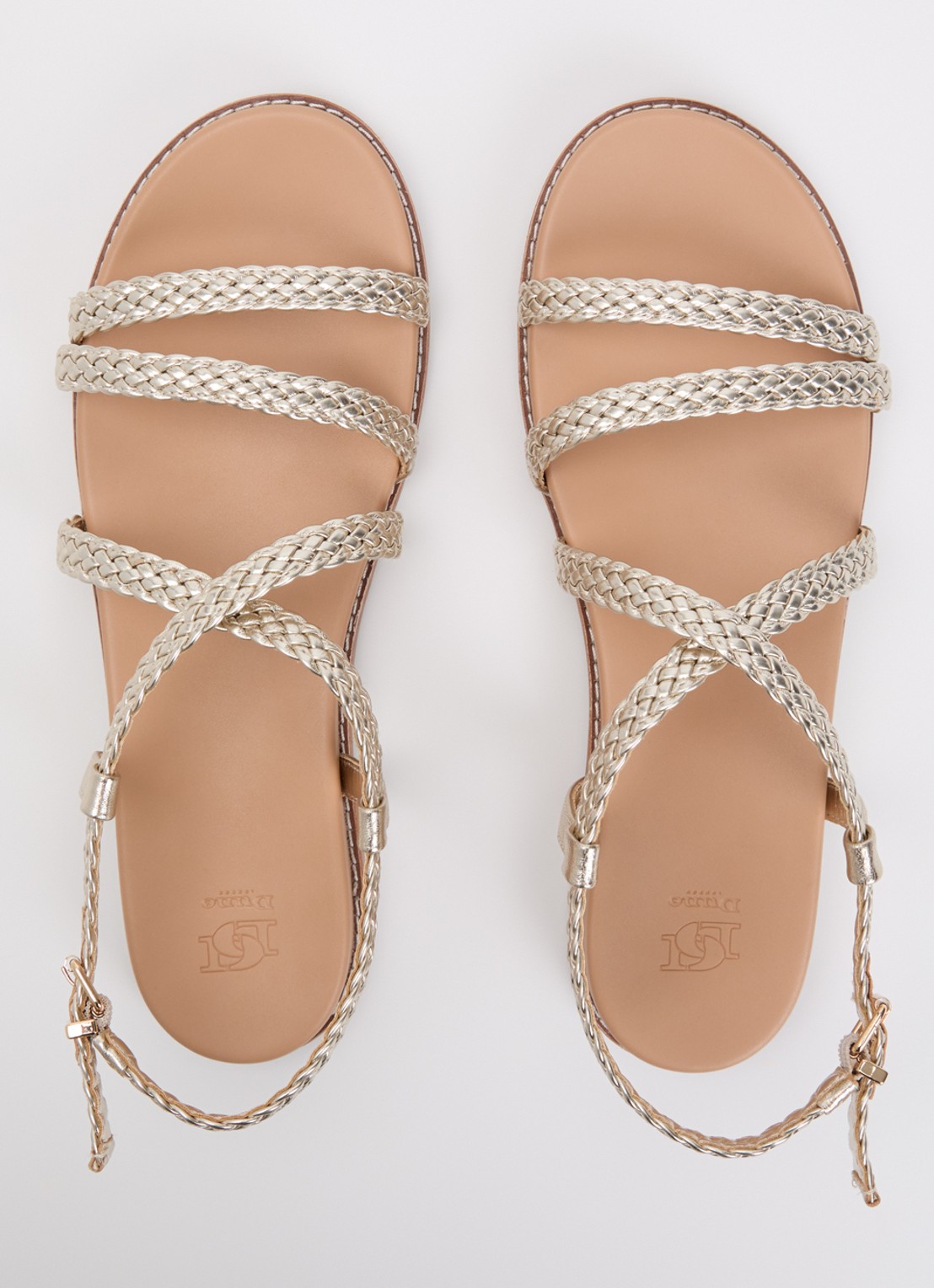 Dune London Laite sandaal met metallic finish - detail 3 goud