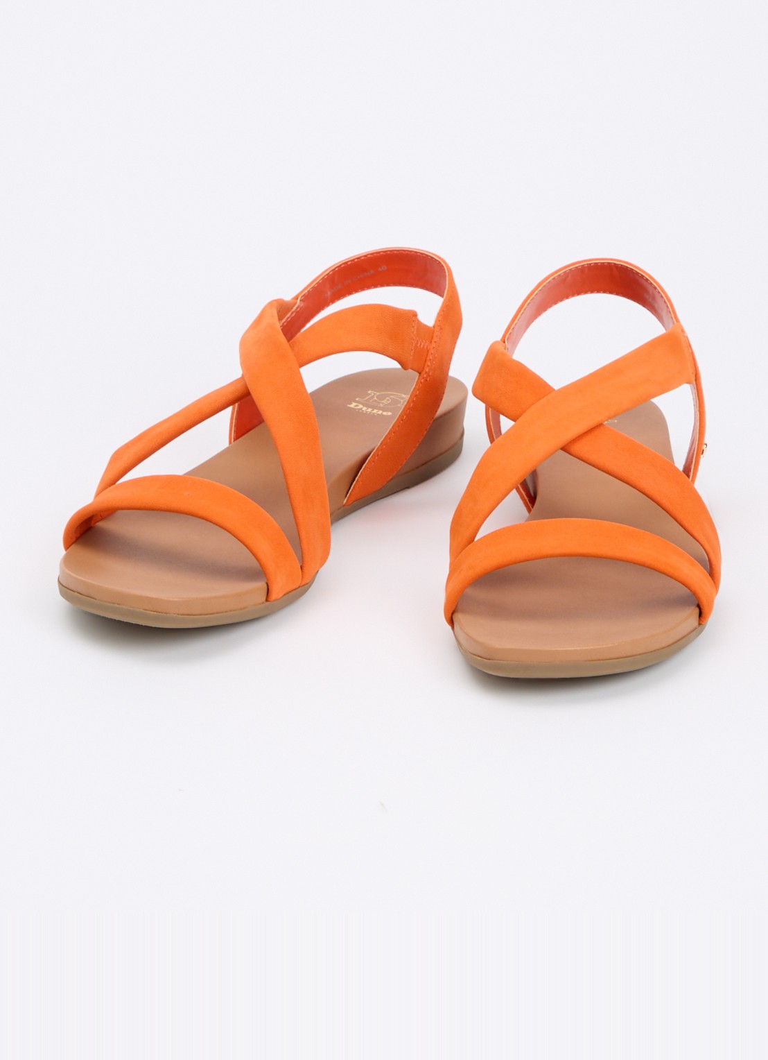 Dune London Landies sandaal van nubuck - detail 2 oranje