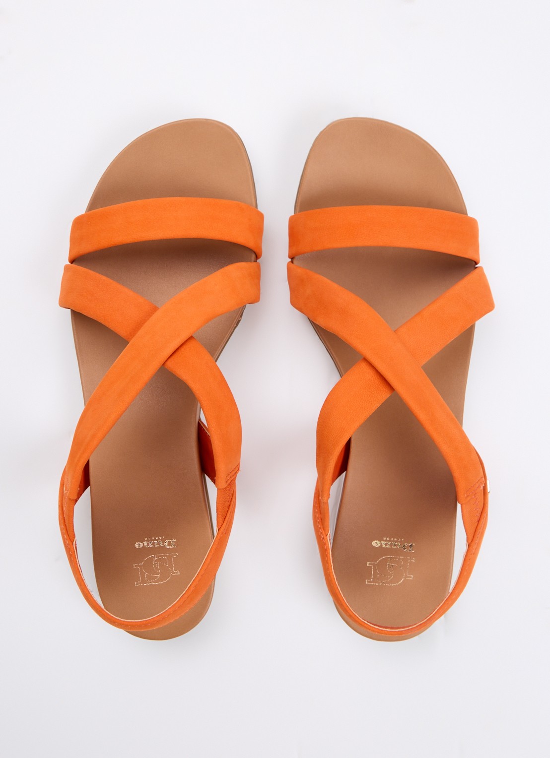 Dune London Landies sandaal van nubuck - detail 3 oranje