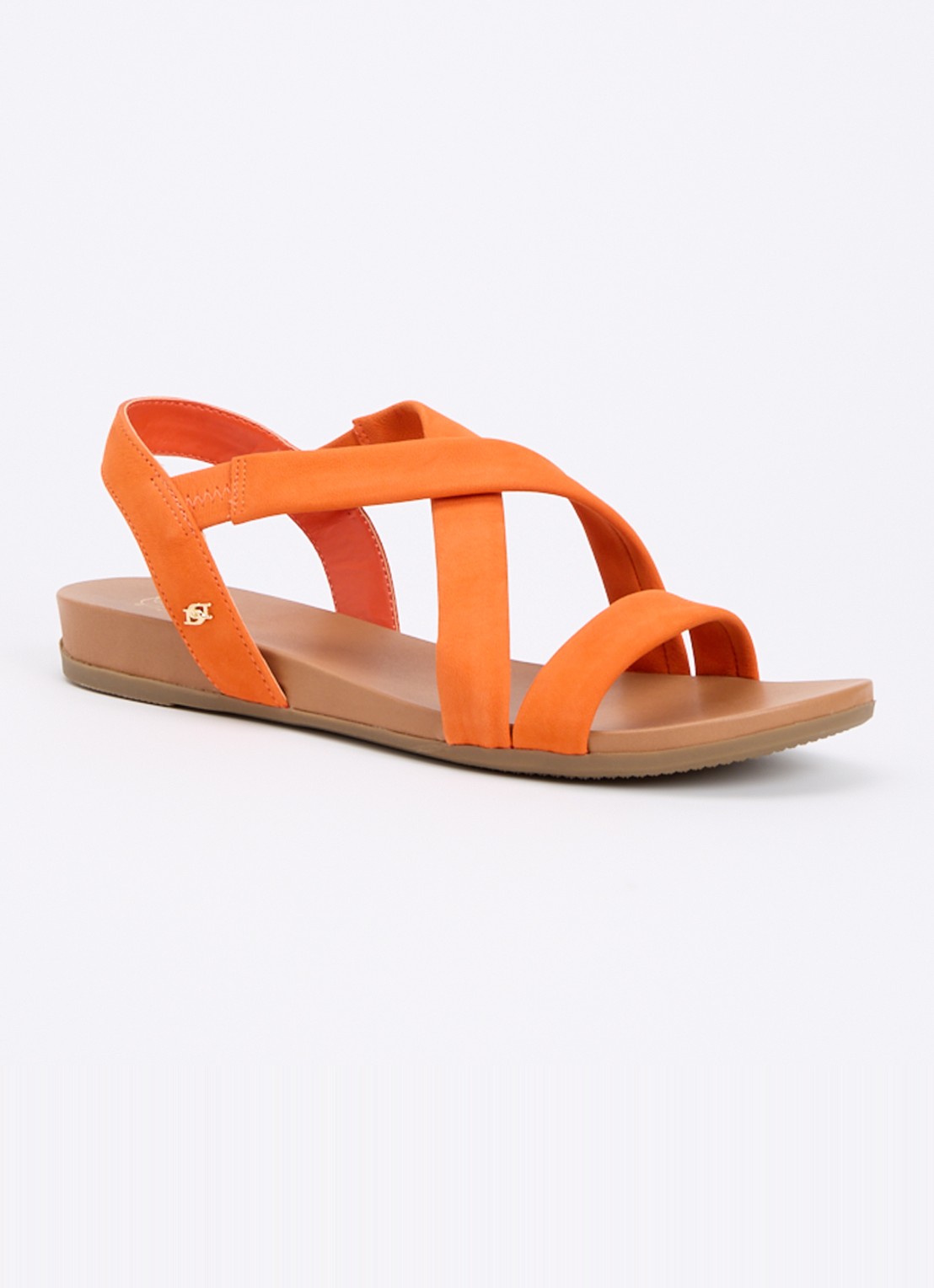 Dune London Landies sandaal van nubuck - voorkant 5 oranje