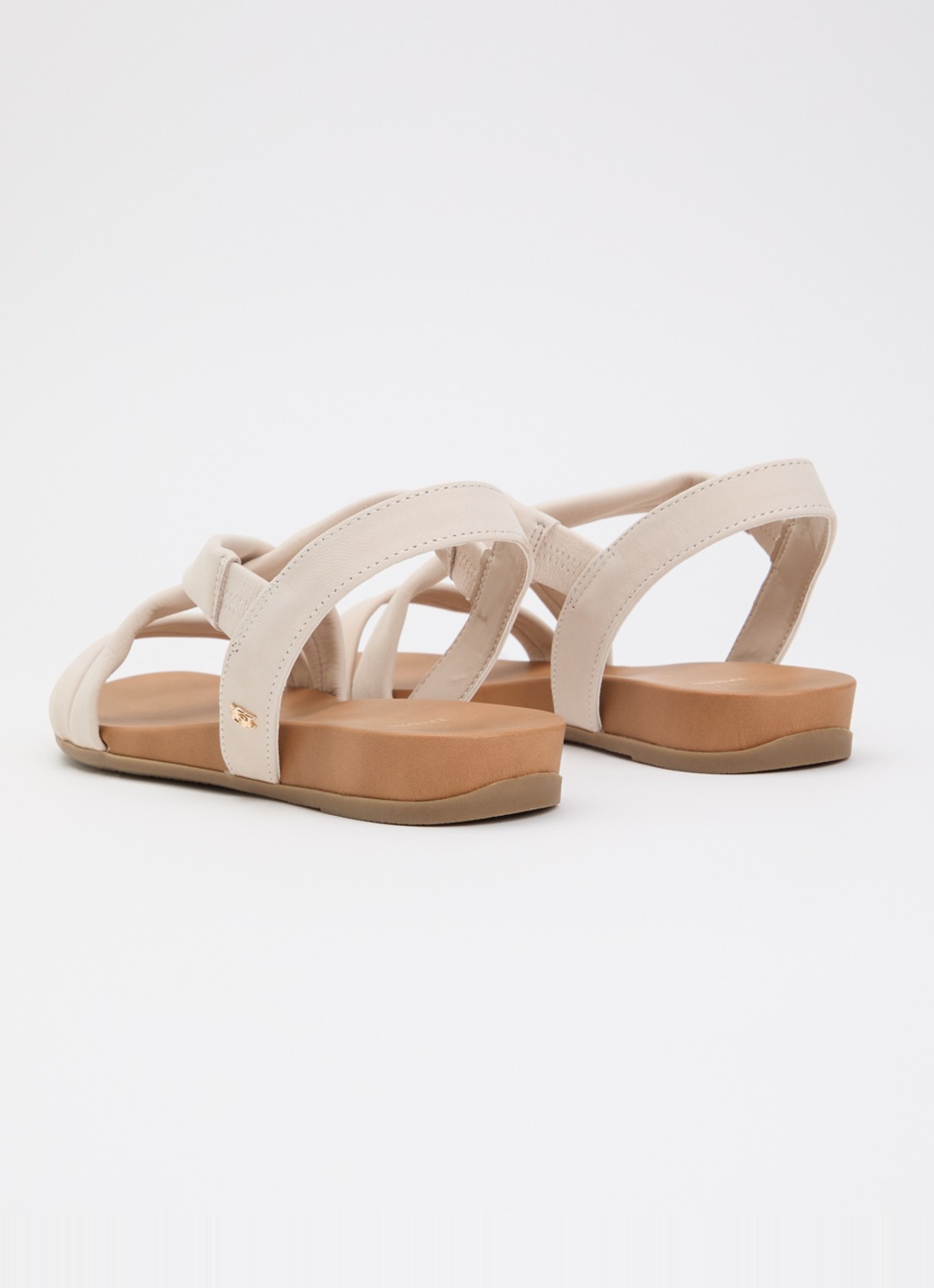 Dune London Landies sandaal van nubuck - achterkant 5 creme
