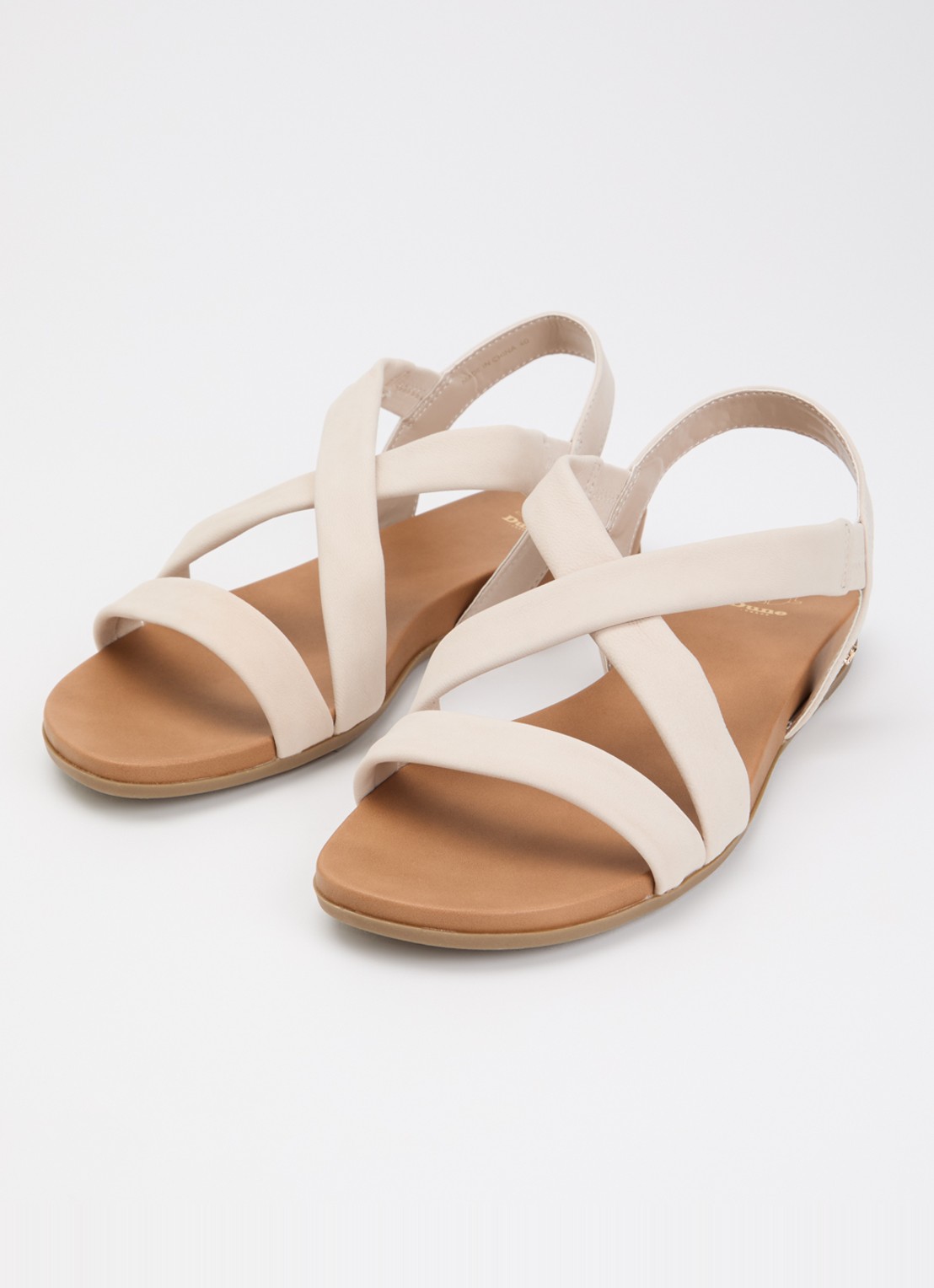 Dune London Landies sandaal van nubuck - detail creme