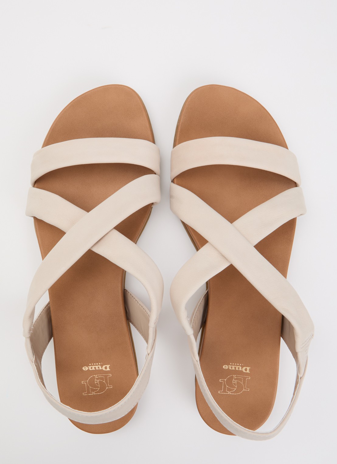 Dune London Landies sandaal van nubuck - detail 2 creme