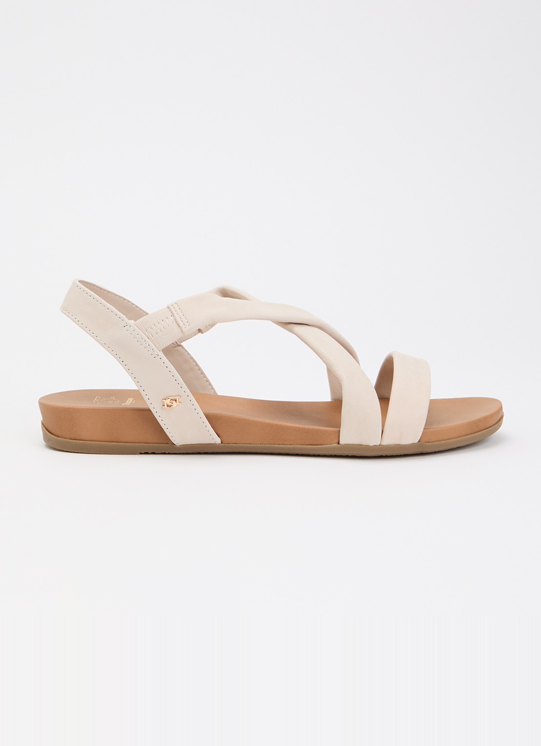 Dune London Landies sandaal van nubuck - voorkant 4 creme