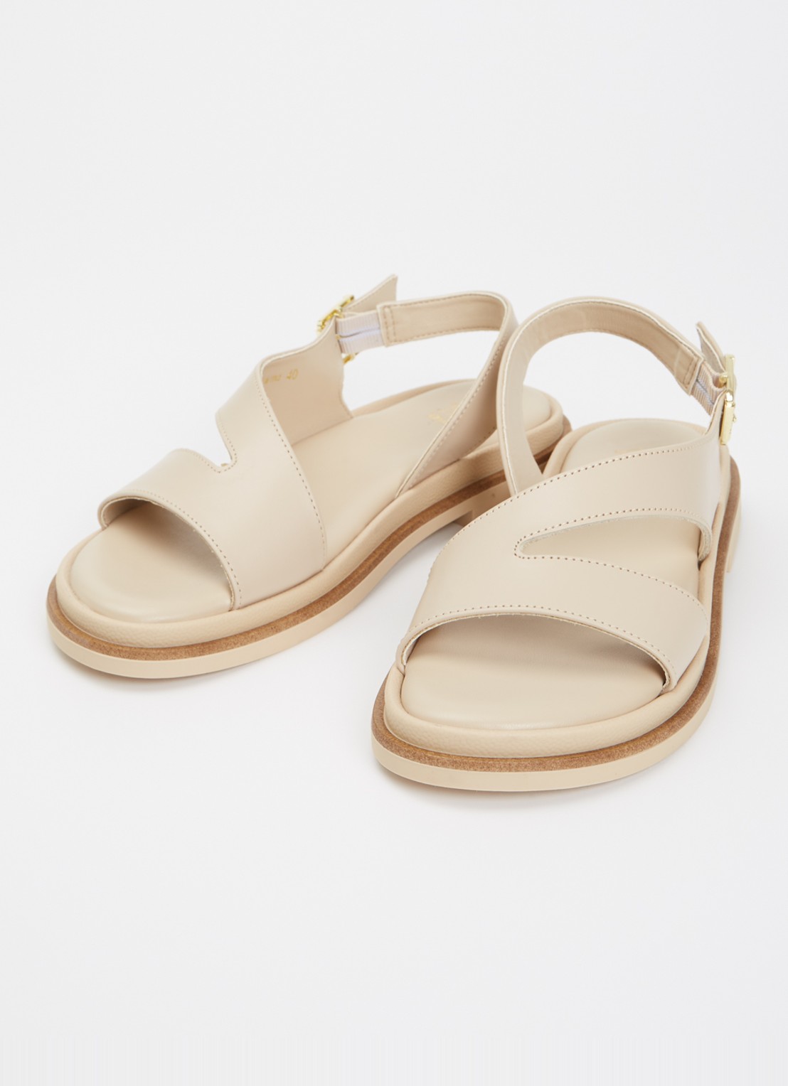 Dune London Larko sandaal van leer - detail 3 creme