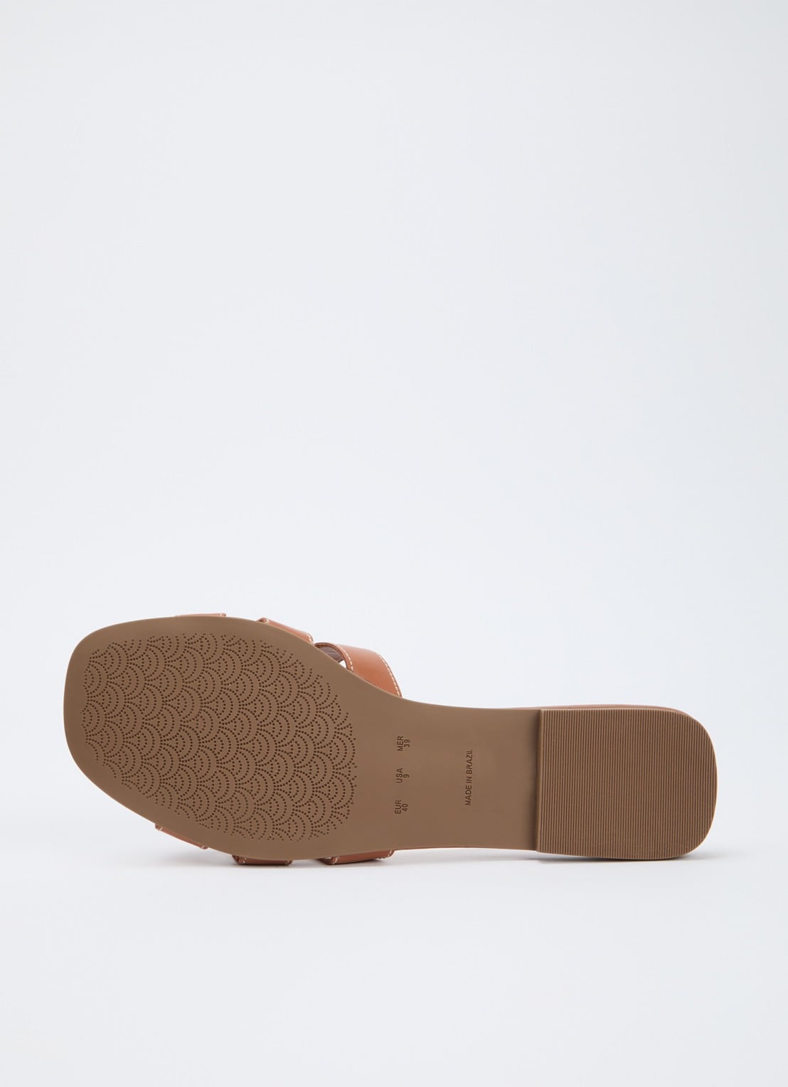 Dune London Larrissa slipper van leer - detail 4 cognac