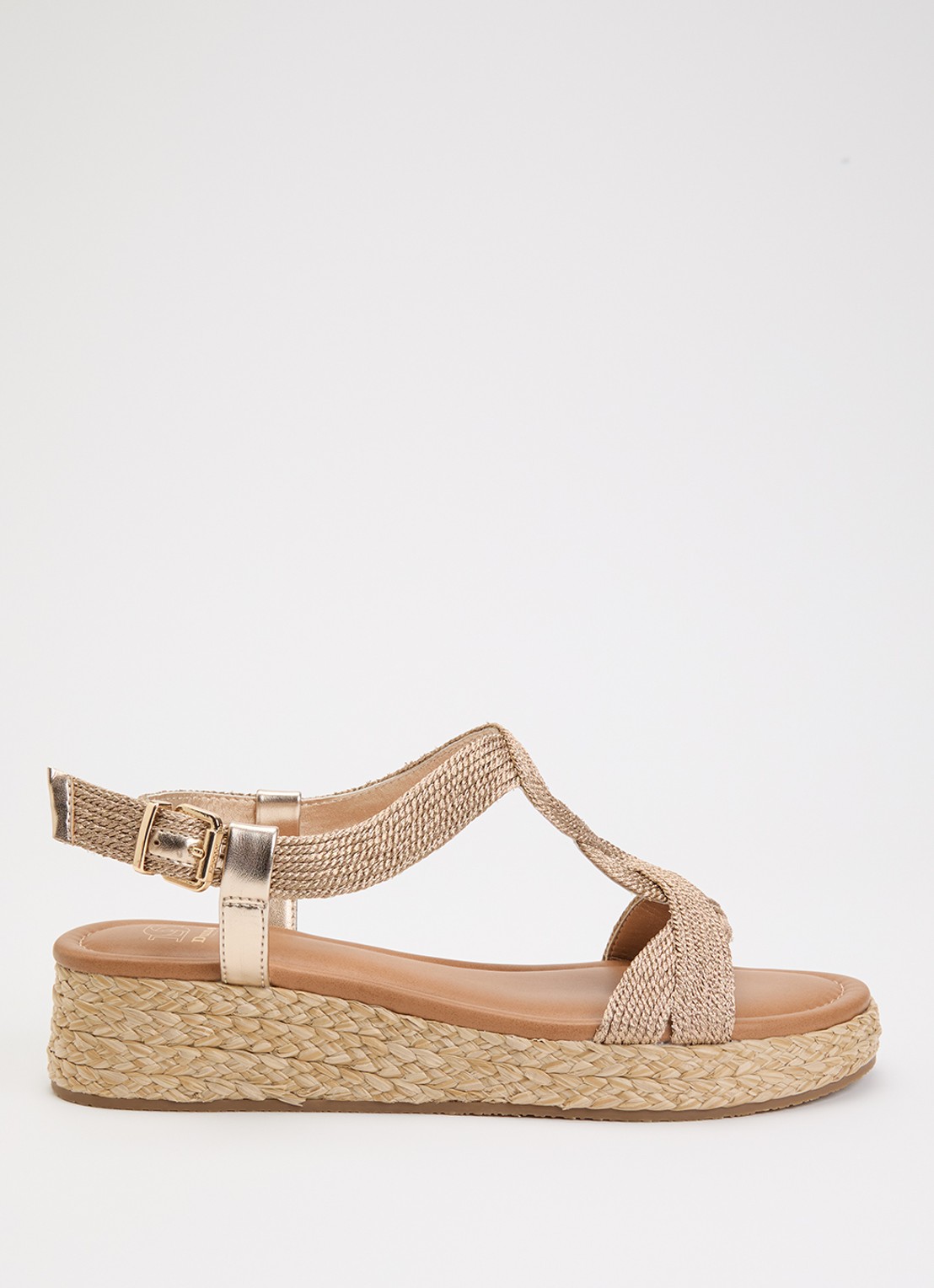 Dune London Laylah sleehak met metallic finish - voorkant 2 goud