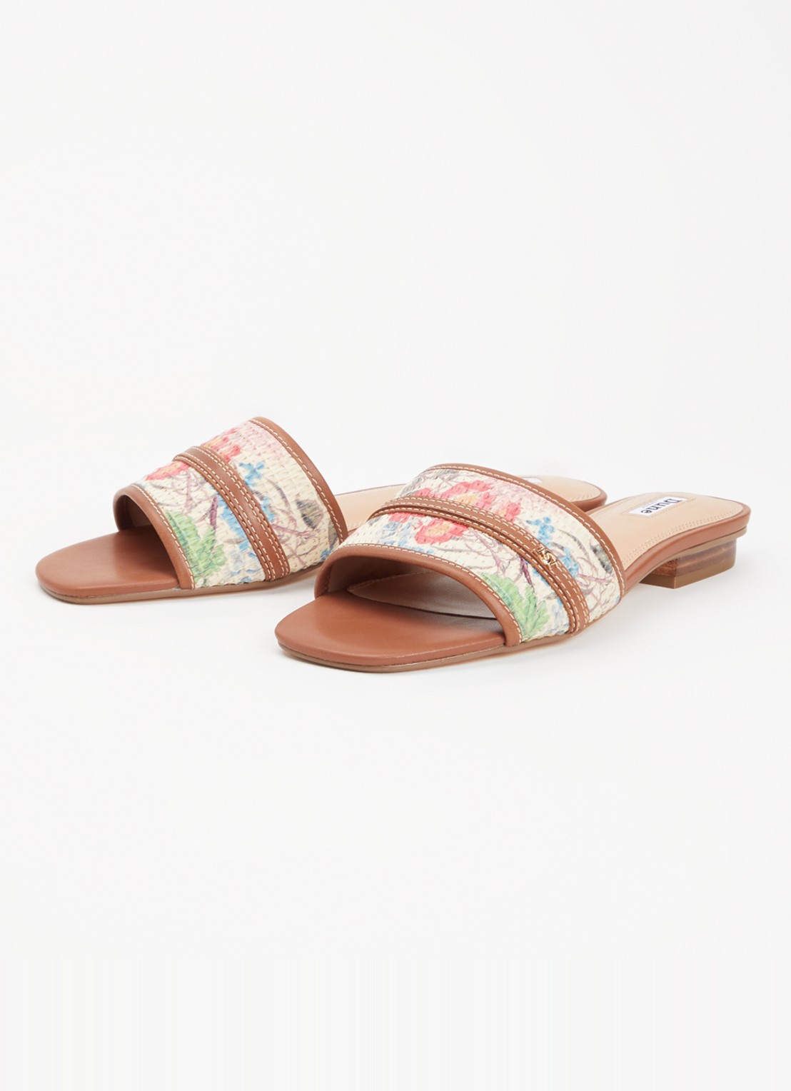 Dune London Leti sandaal met leren details - detail bruin