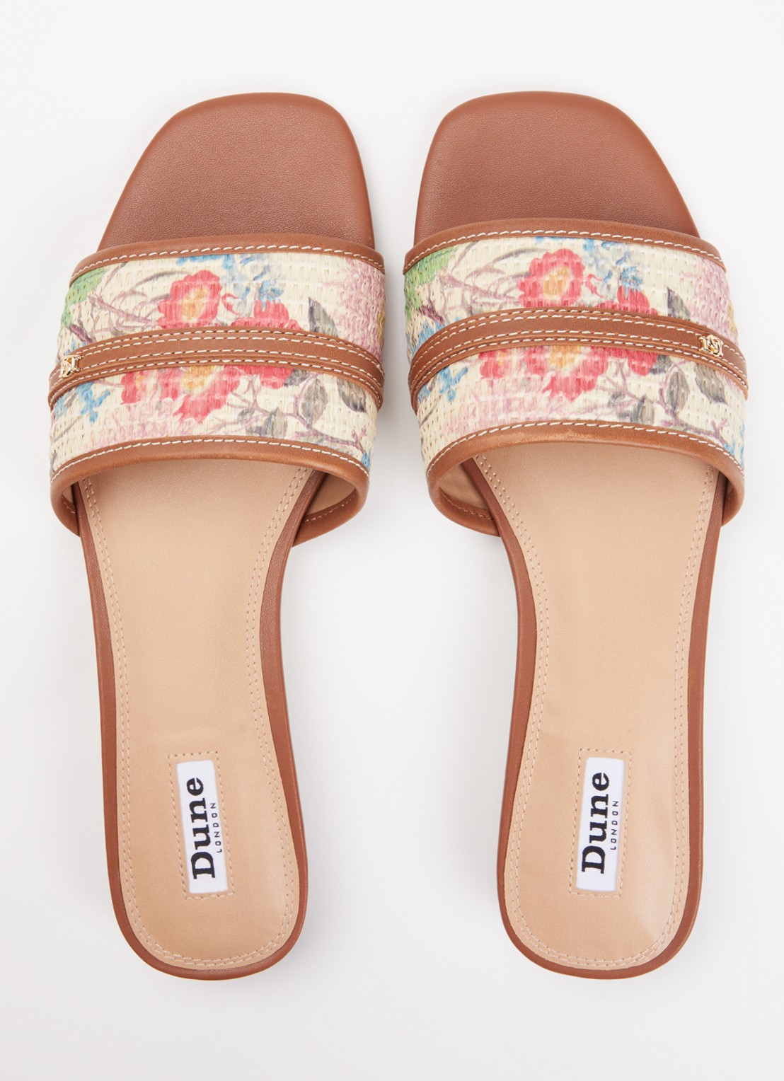 Dune London Leti sandaal met leren details - detail 2 bruin
