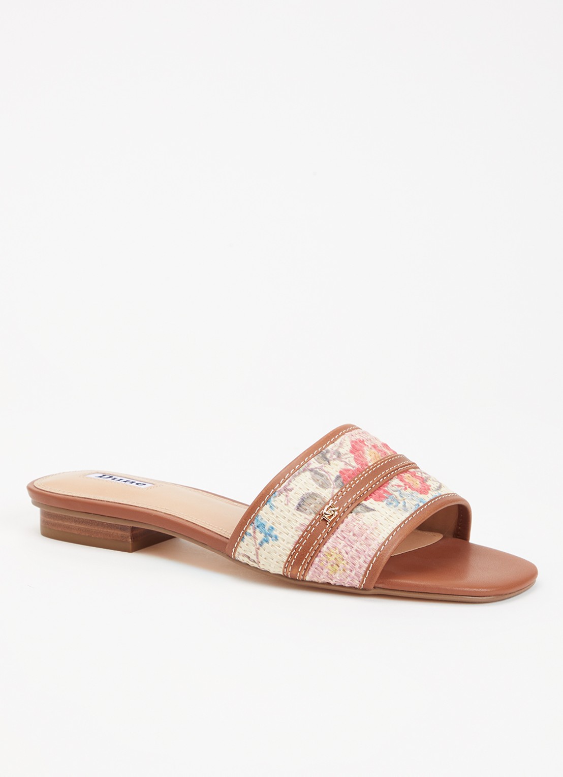 Dune London Leti sandaal met leren details - voorkant 5 bruin