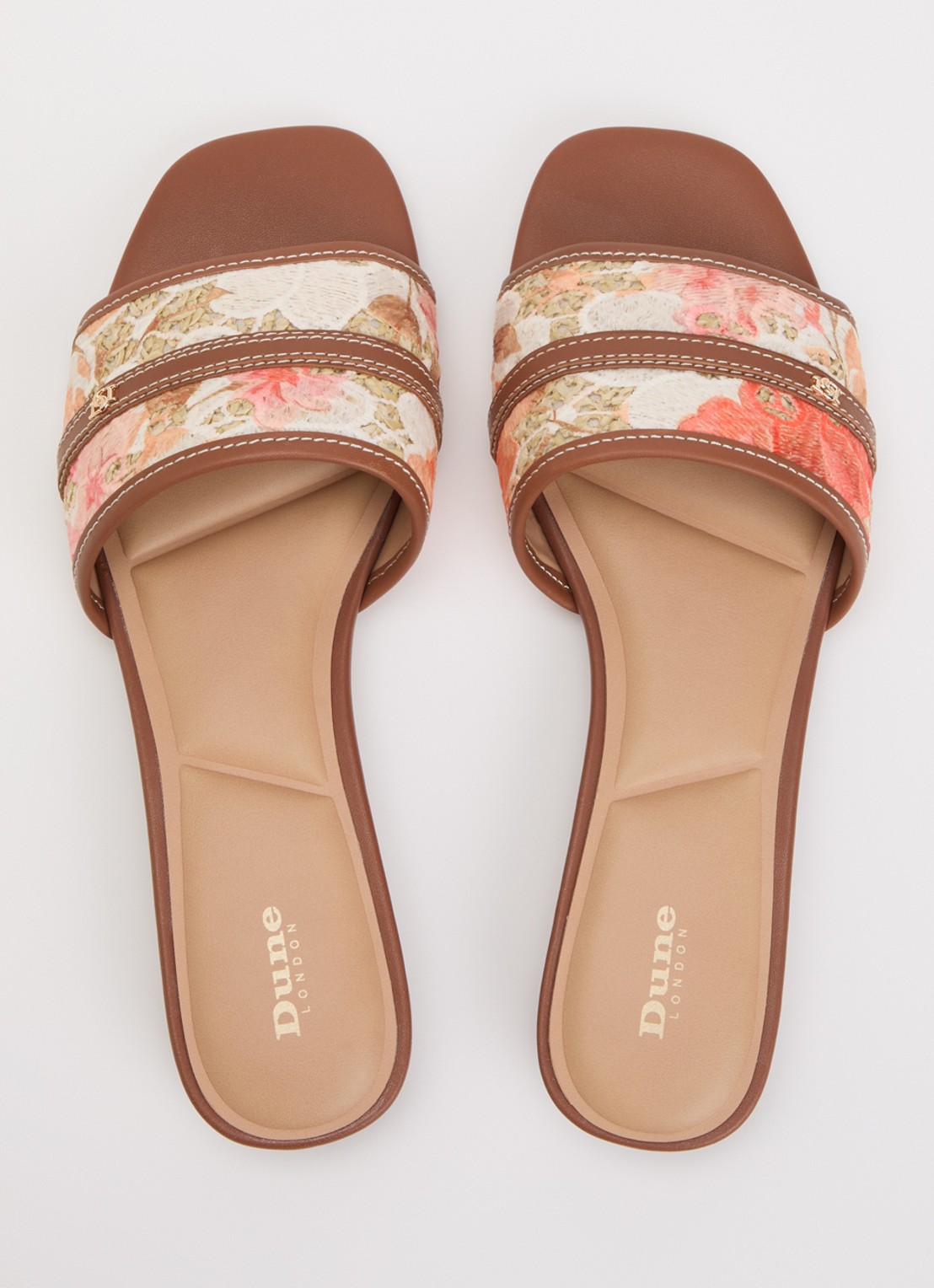 Dune London Leti sandaal met leren details - detail 4 oranje