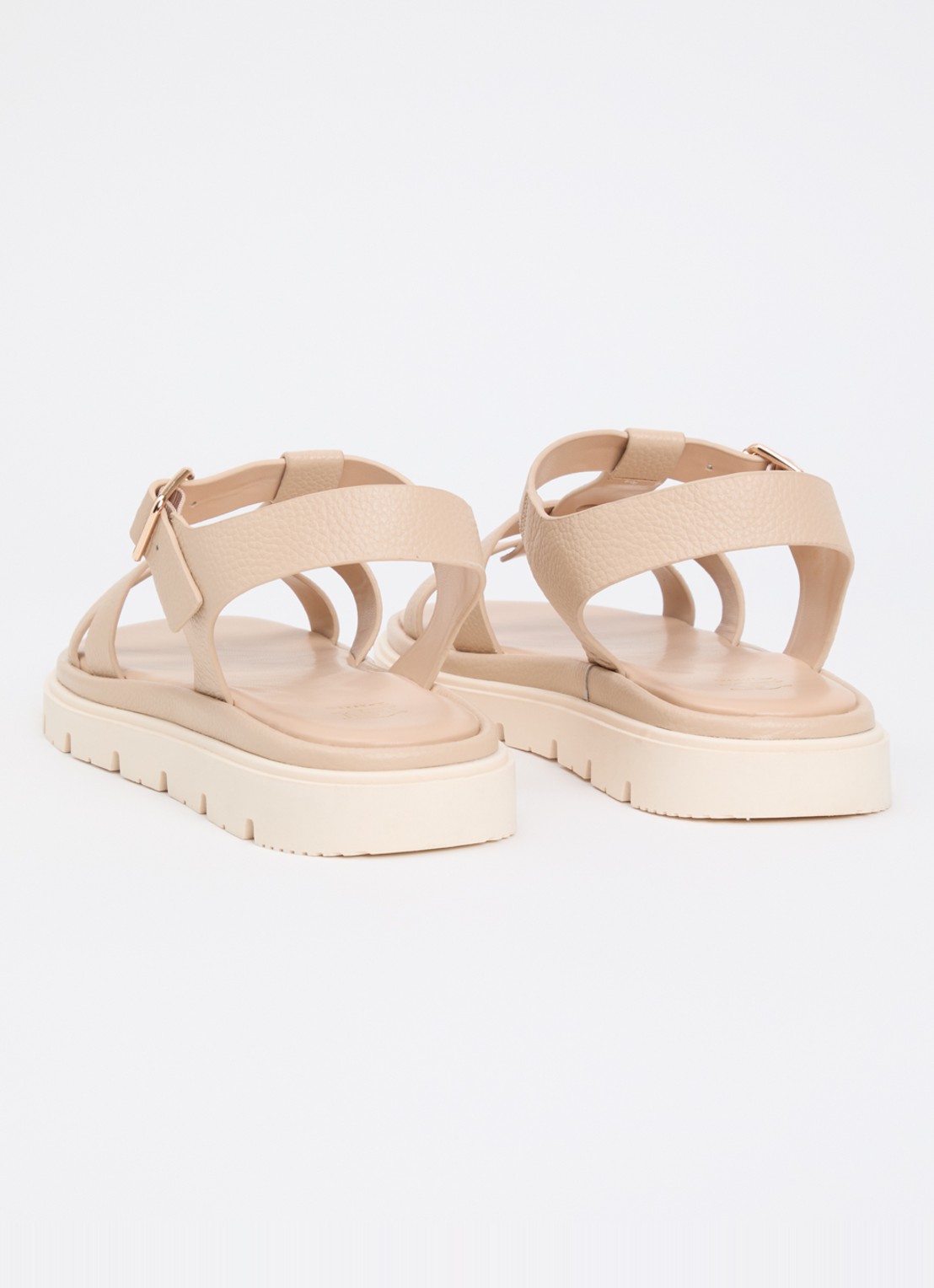 Dune London Lilar sandaal van leer - achterkant 5 beige