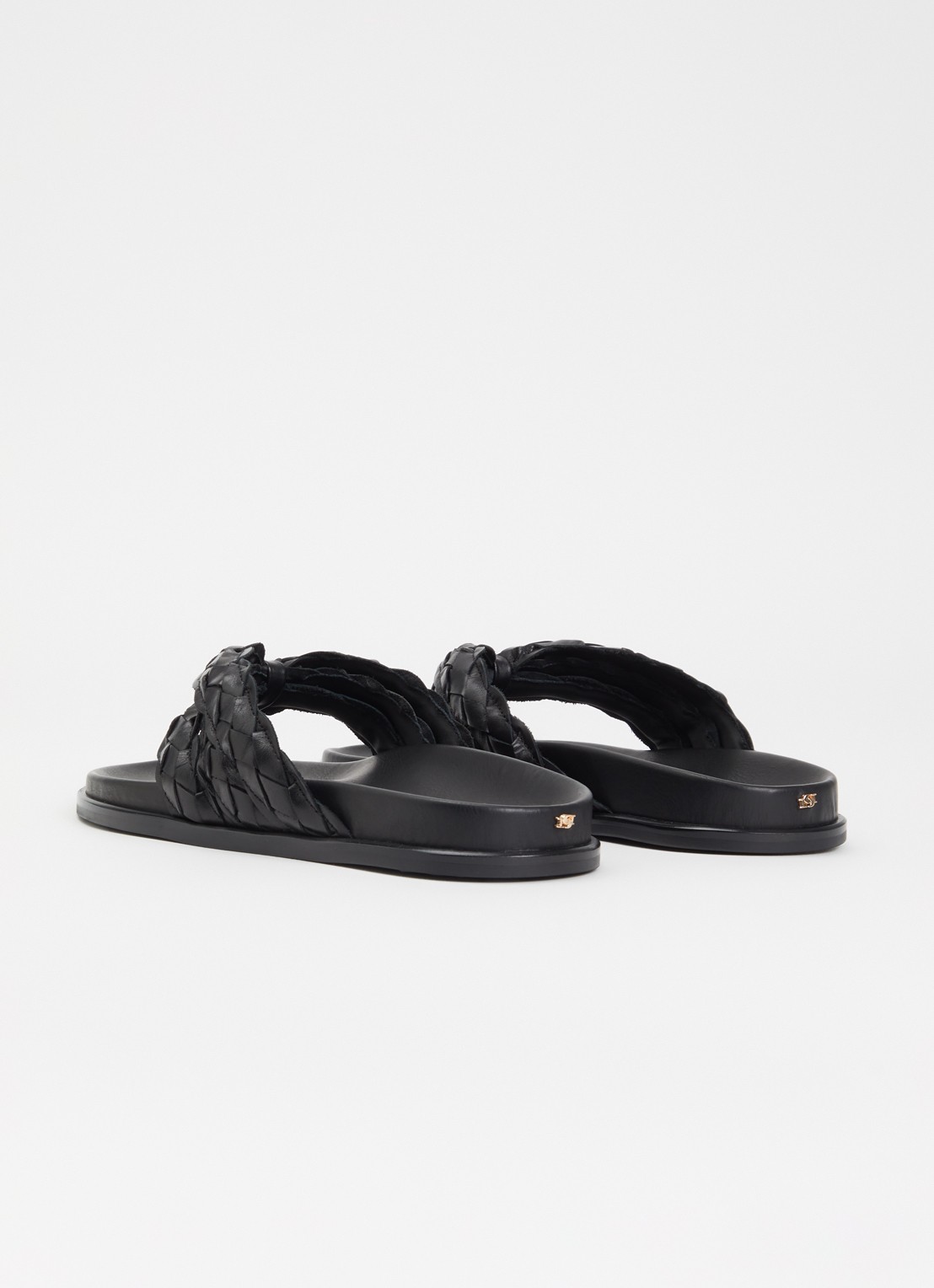 Dune London Lindie slipper van leer - achterkant 2 zwart