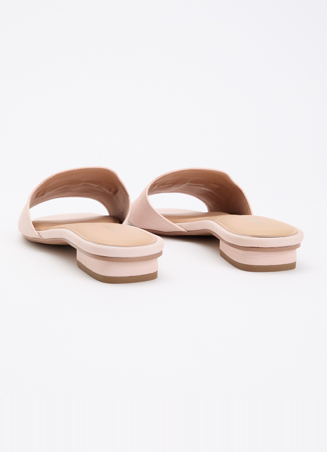 Dune London Lindo slipper van leer - achterkant 4 lichtroze