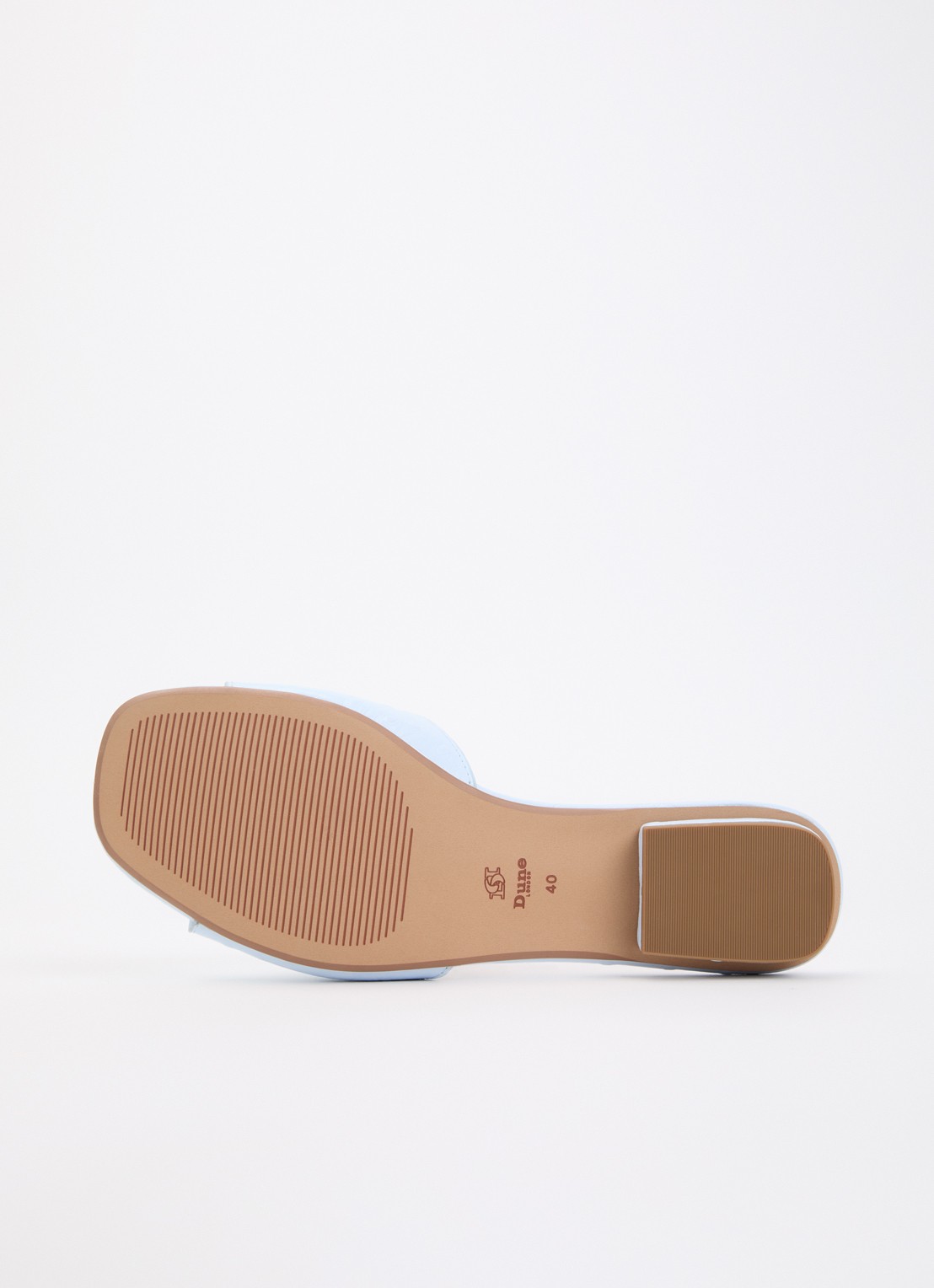 Dune London Lindo slipper van leer - detail 3 lichtblauw