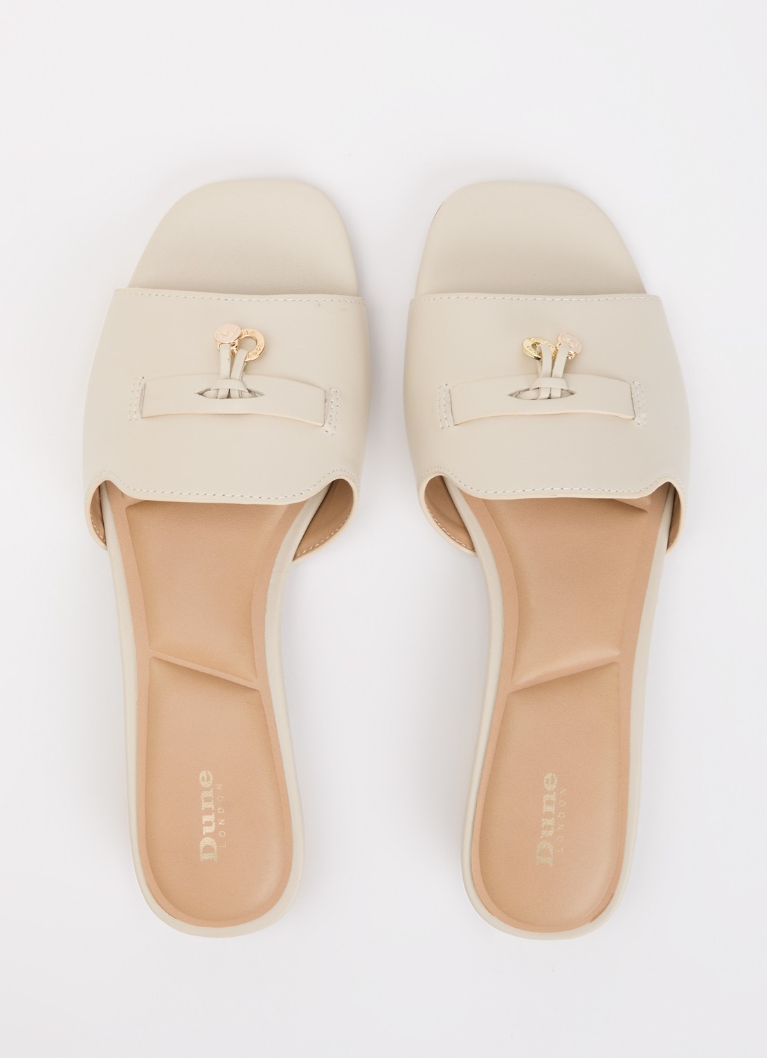 Dune London Lindo slipper van leer - detail 4 ivoor