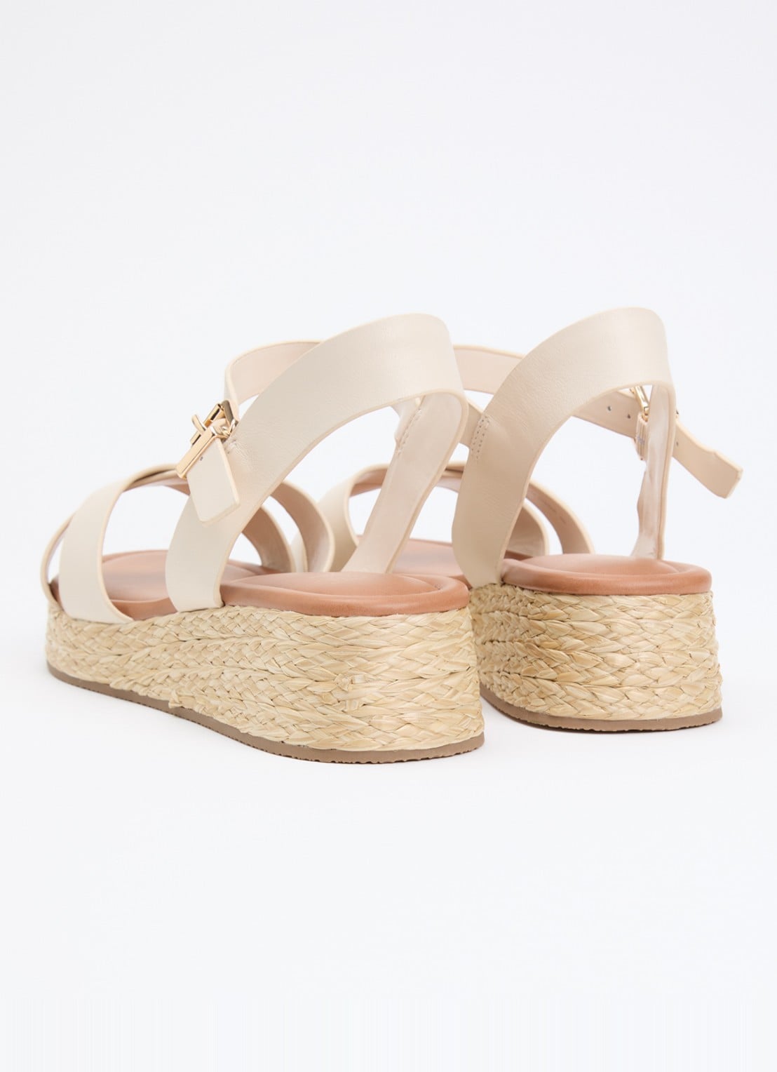 Dune London Littleton sleehak van leer - achterkant 5 creme