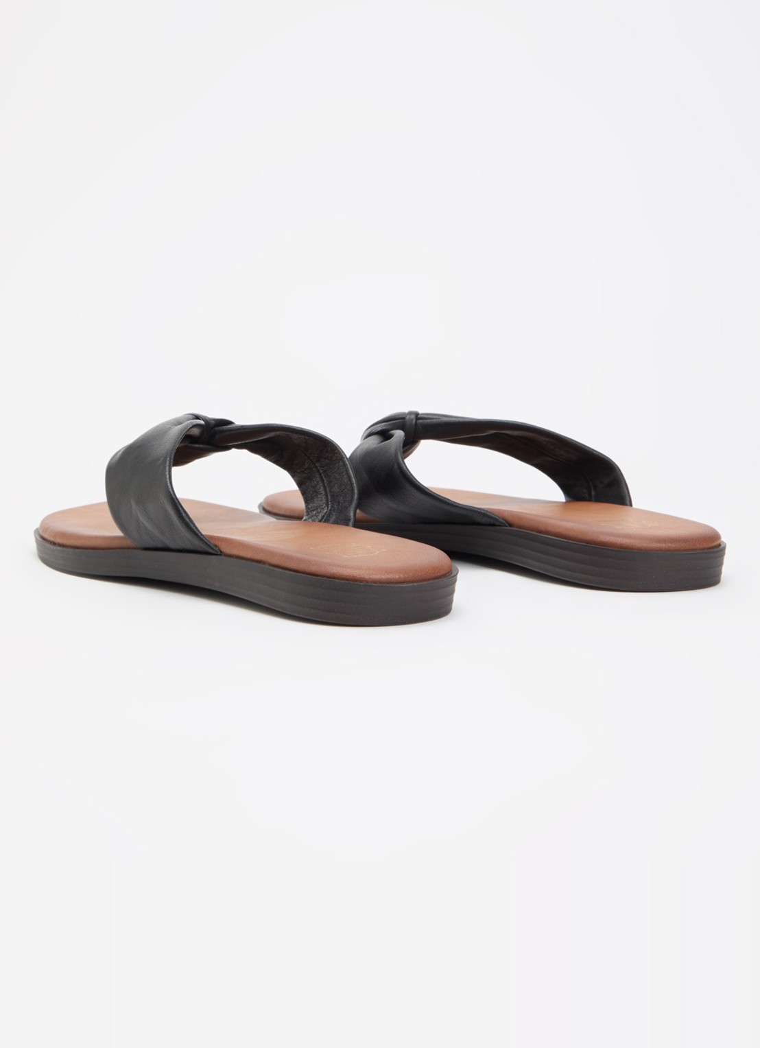 Dune London Looks slipper van leer - achterkant 2 zwart