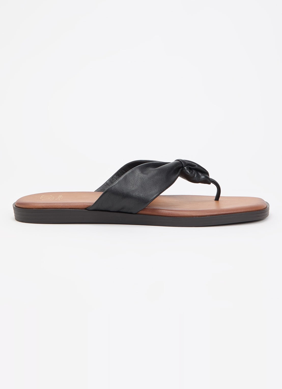 Dune London Looks slipper van leer - voorkant zwart