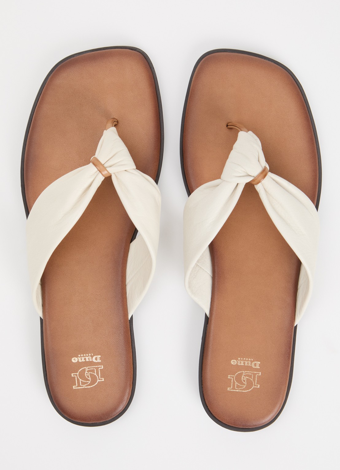 Dune London Looks slipper van leer - detail 3 creme