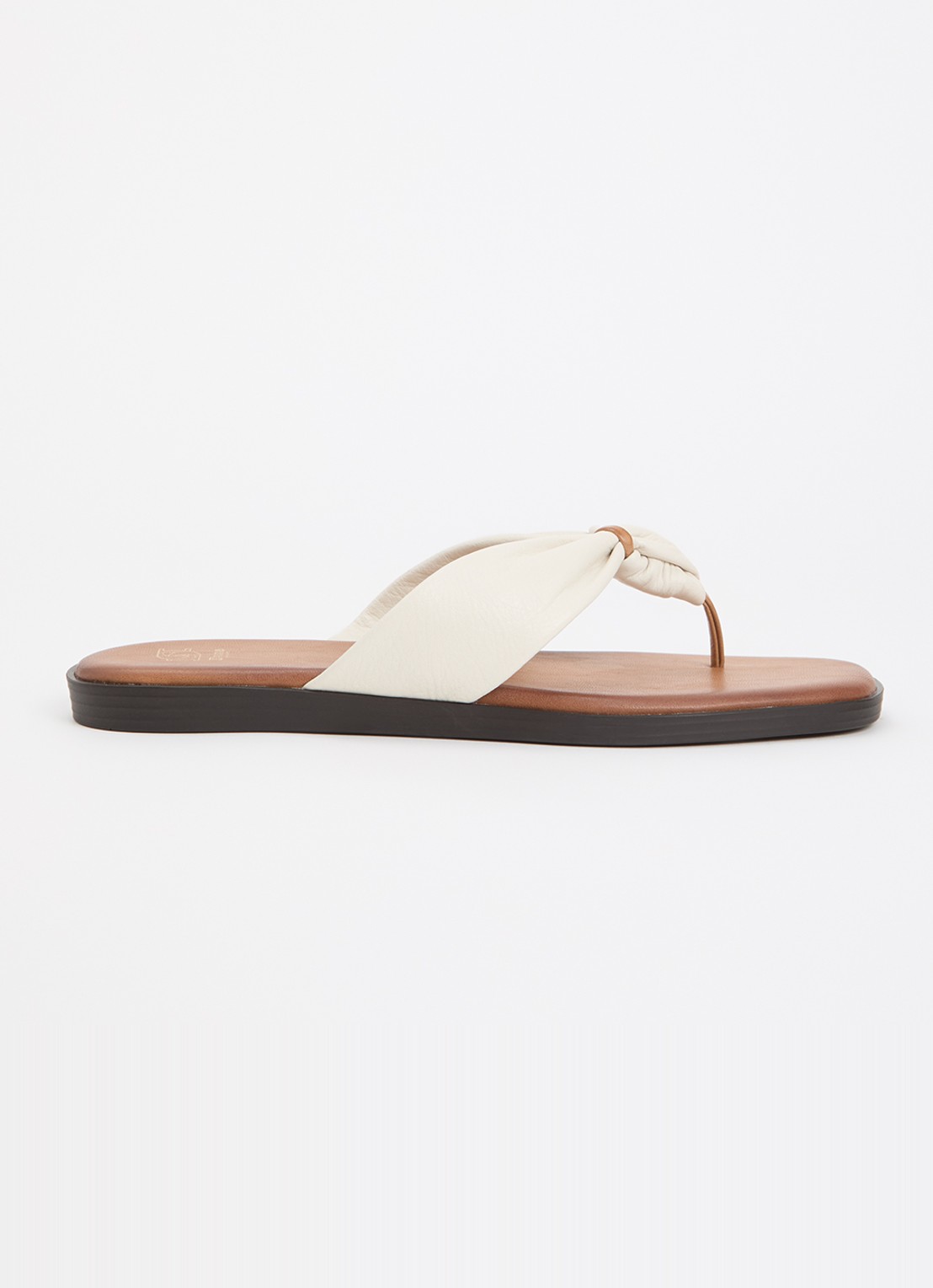 Dune London Looks slipper van leer - voorkant 5 creme