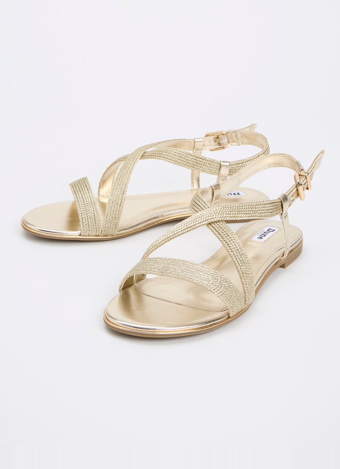 Dune London Lope sandaal met metallic finish - detail 3 goud