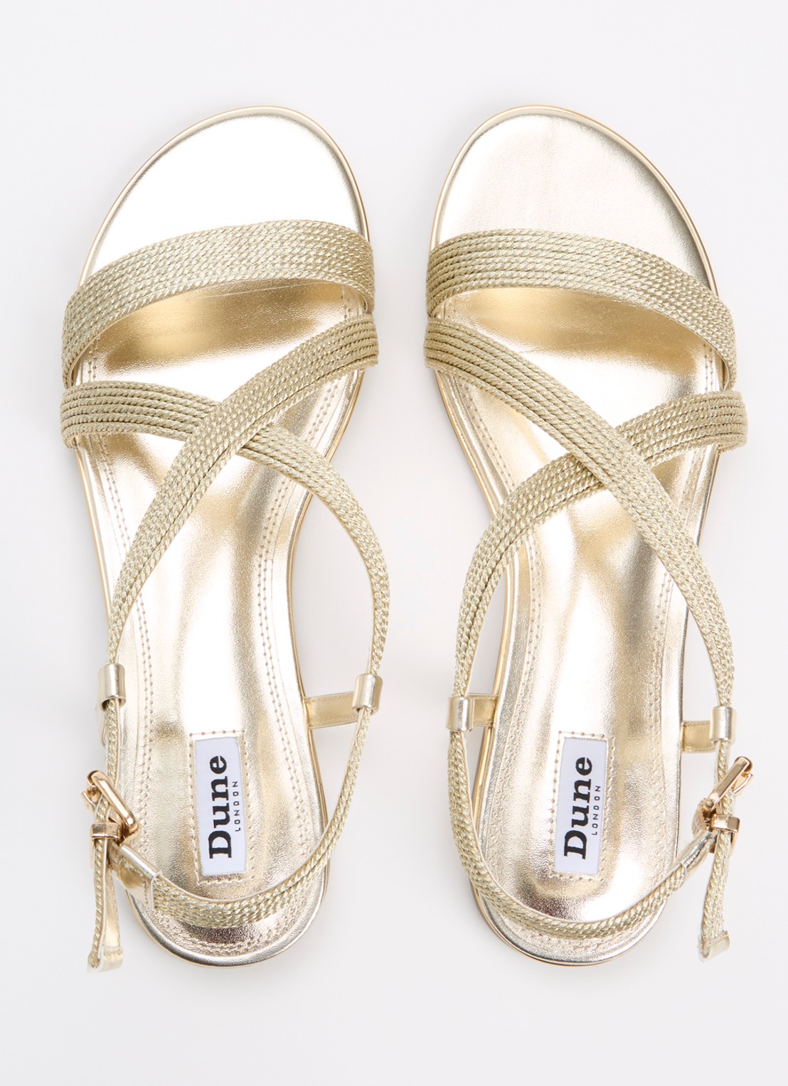 Dune London Lope sandaal met metallic finish - detail 4 goud