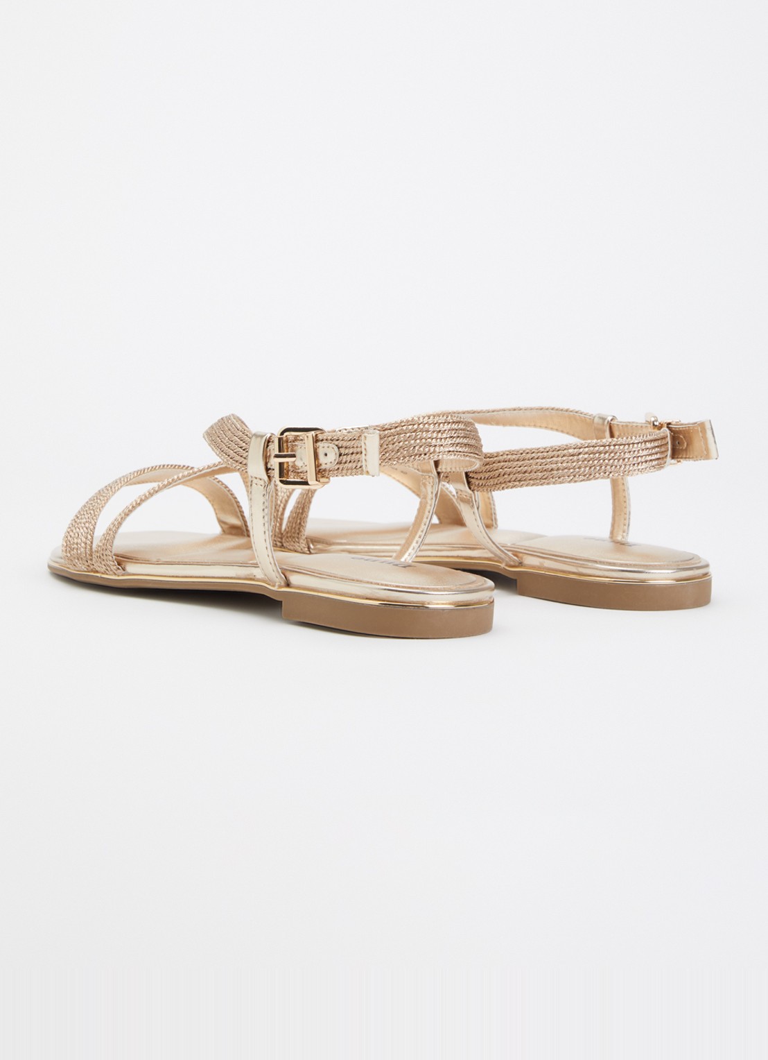 Dune London Lope sandaal met metallic finish - achterkant 2 goud