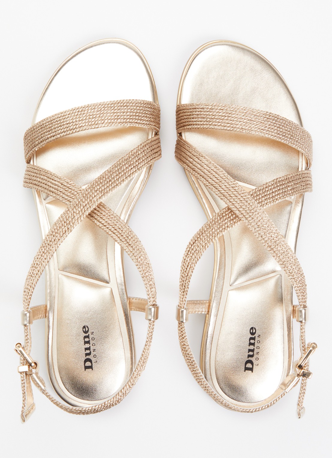 Dune London Lope sandaal met metallic finish - detail 7 goud
