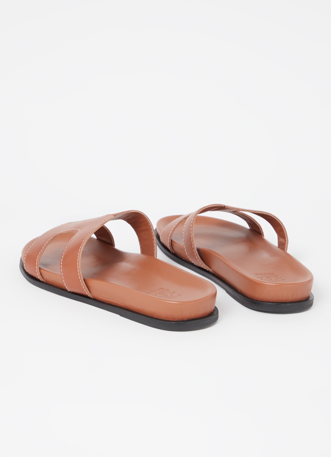 Dune London Loupa slipper van leer - achterkant 4 bruin