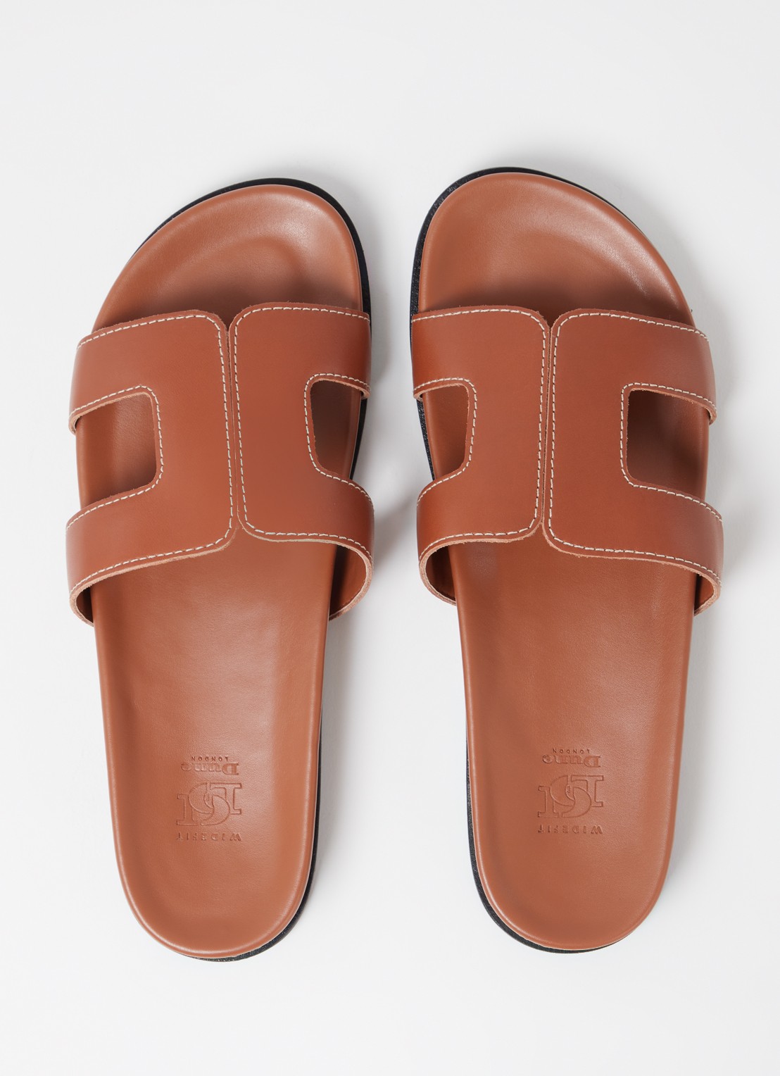 Dune London Loupa slipper van leer - detail 2 bruin