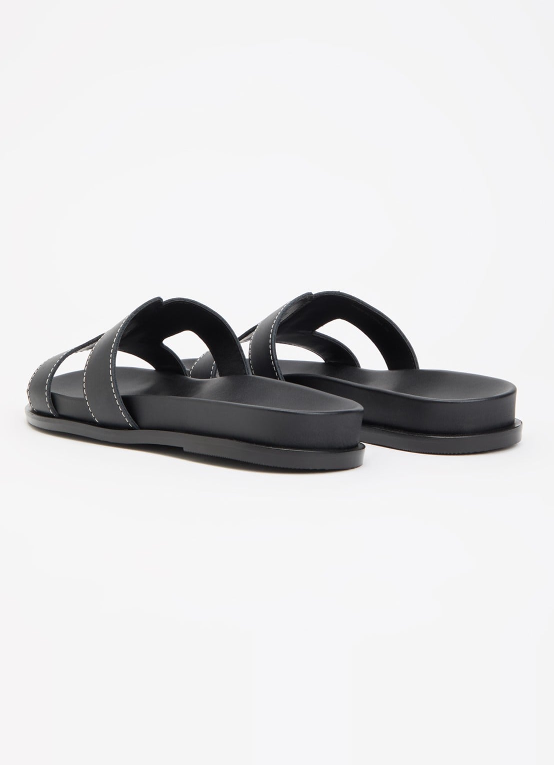 Dune London Loupas slipper van leer - achterkant 4 zwart