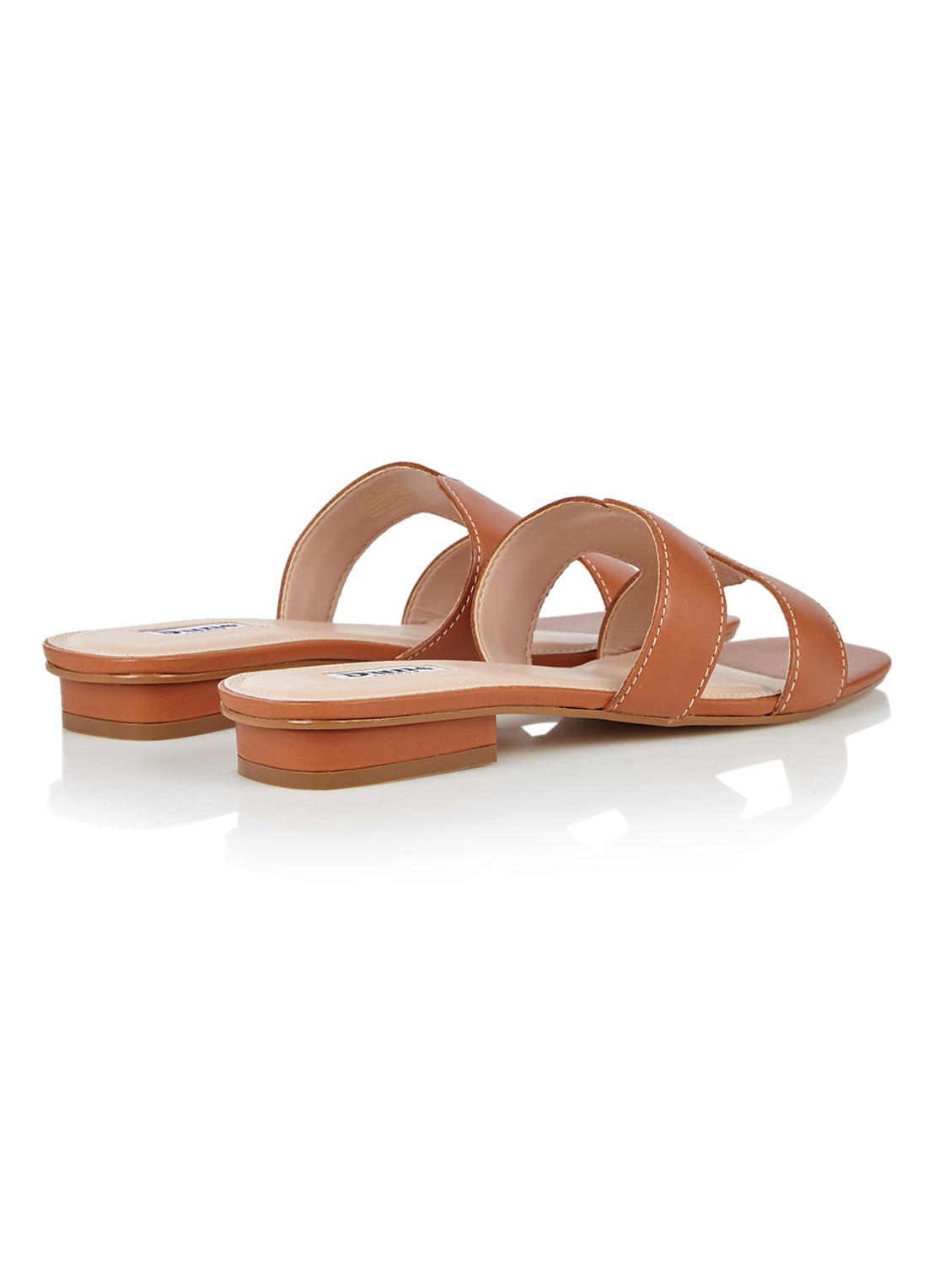 Dune London Loupe slipper van leer - detail 4 cognac