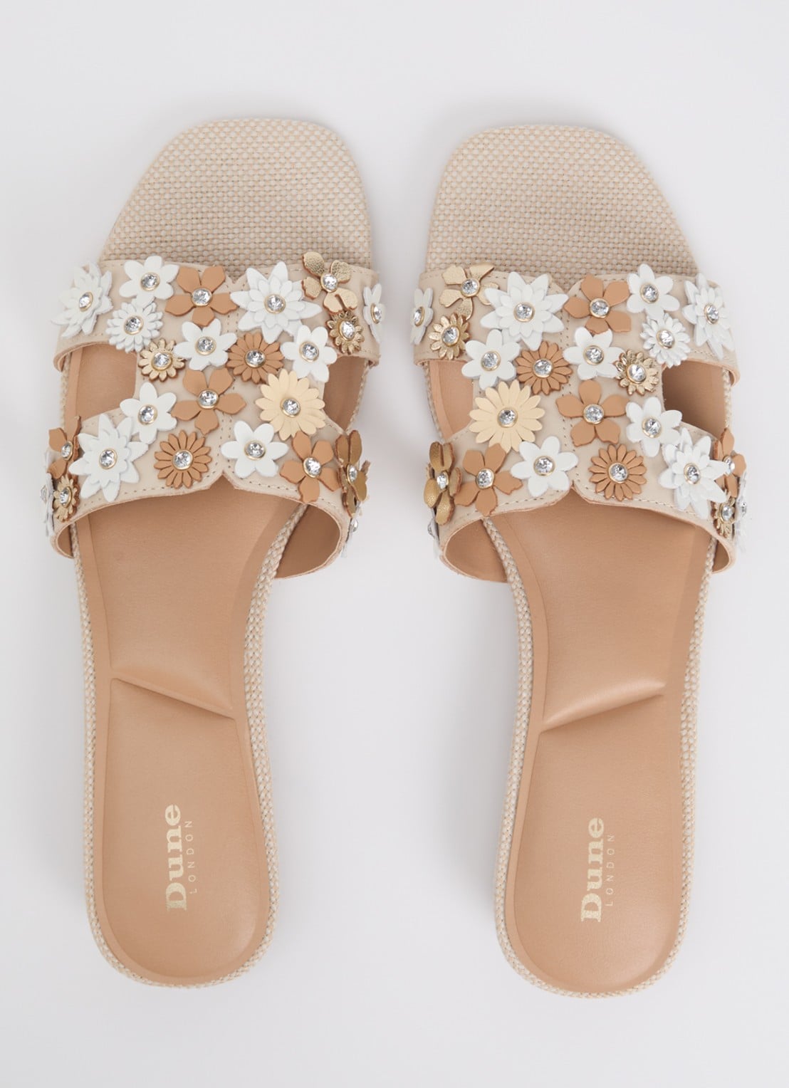 Dune London Loupes slipper van leer - detail 2 beige