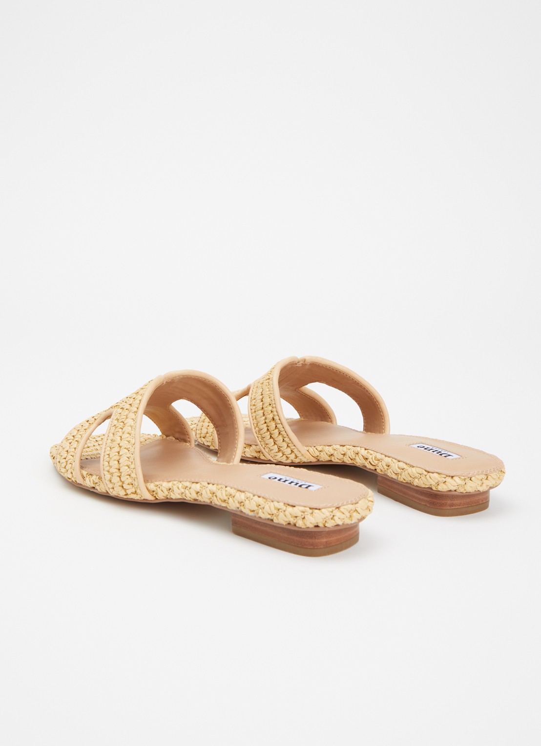 Dune London Loupes slipper van leer - achterkant naturel
