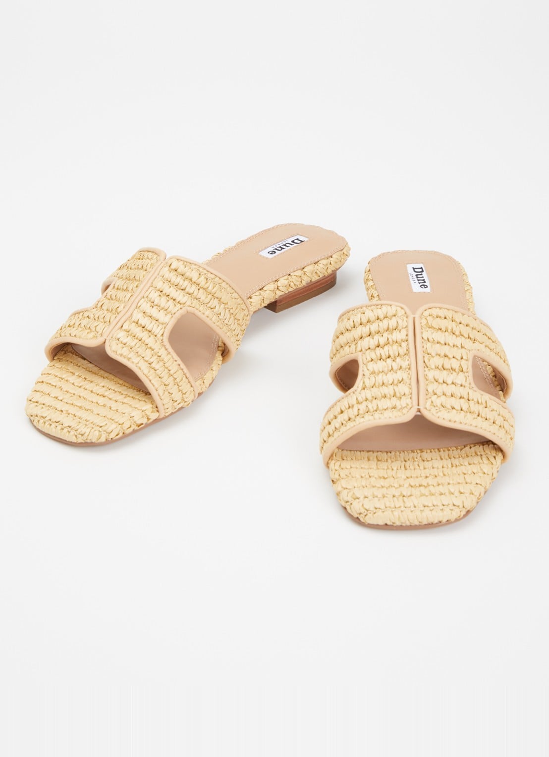 Dune London Loupes slipper van leer - detail 2 naturel