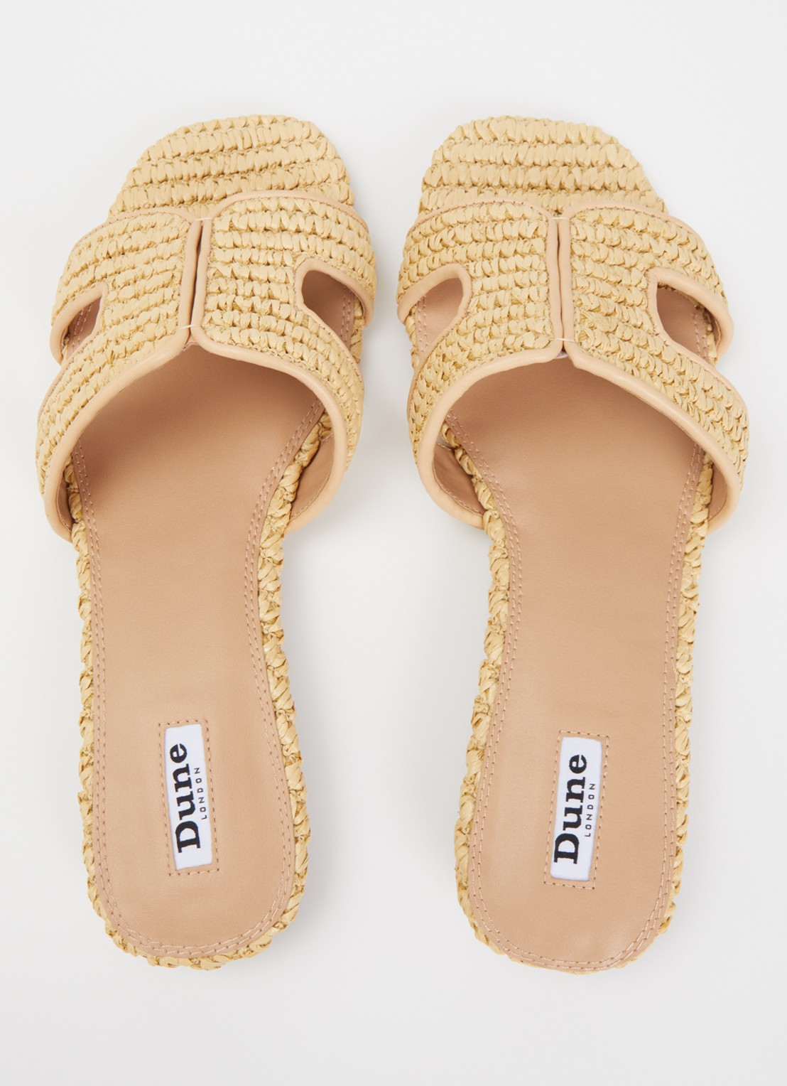 Dune London Loupes slipper van leer - detail 3 naturel