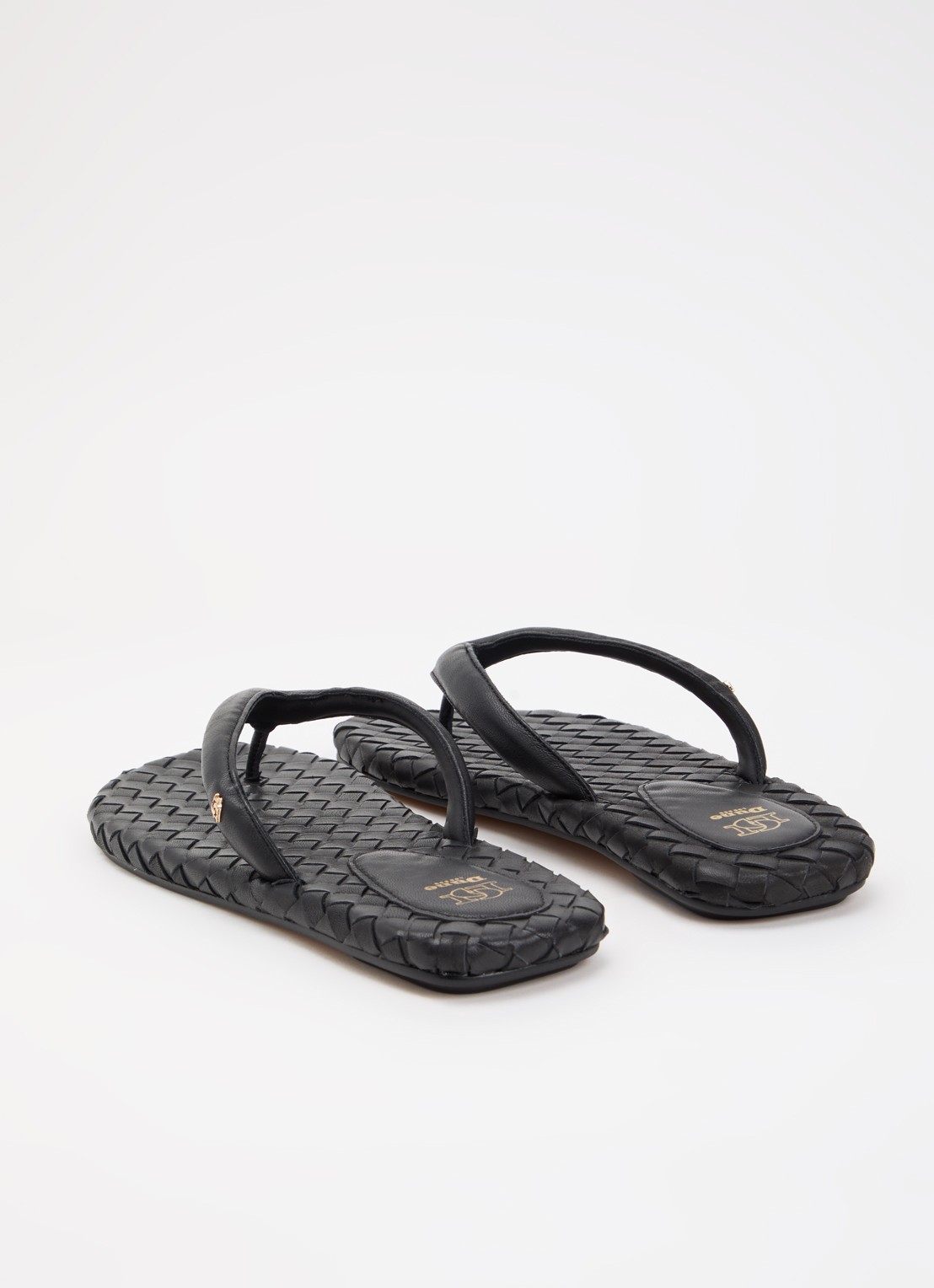 Dune London Lunare slipper van leer - achterkant 4 zwart