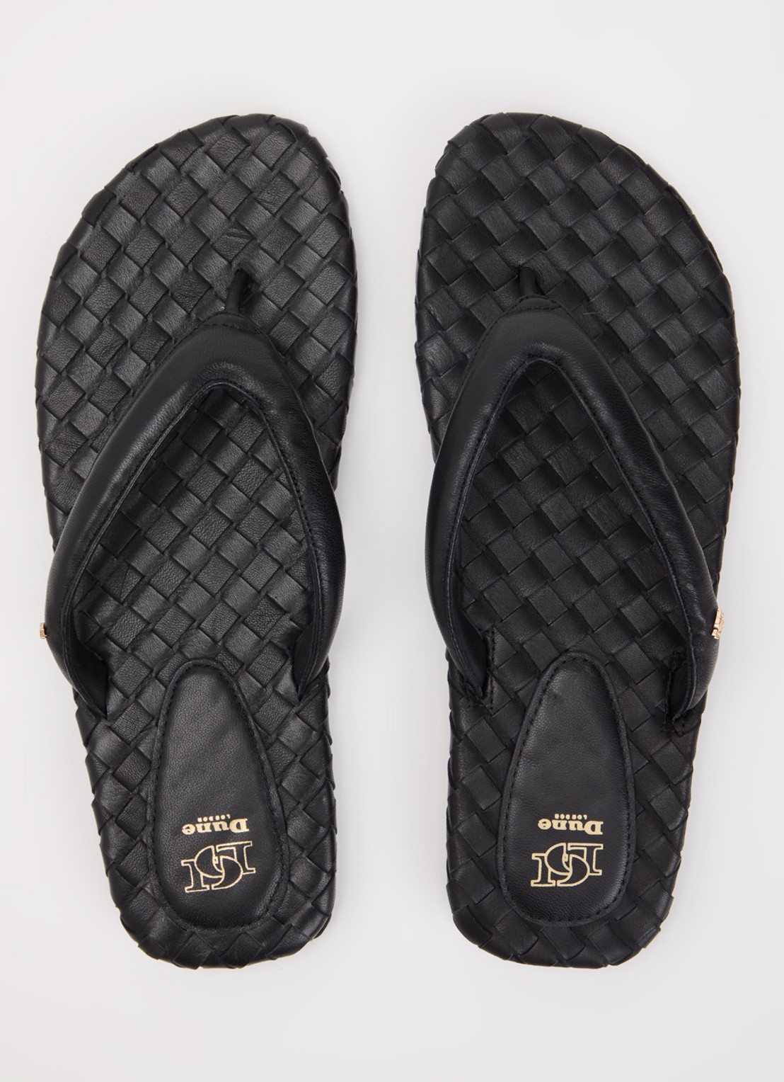 Dune London Lunare slipper van leer - detail 2 zwart