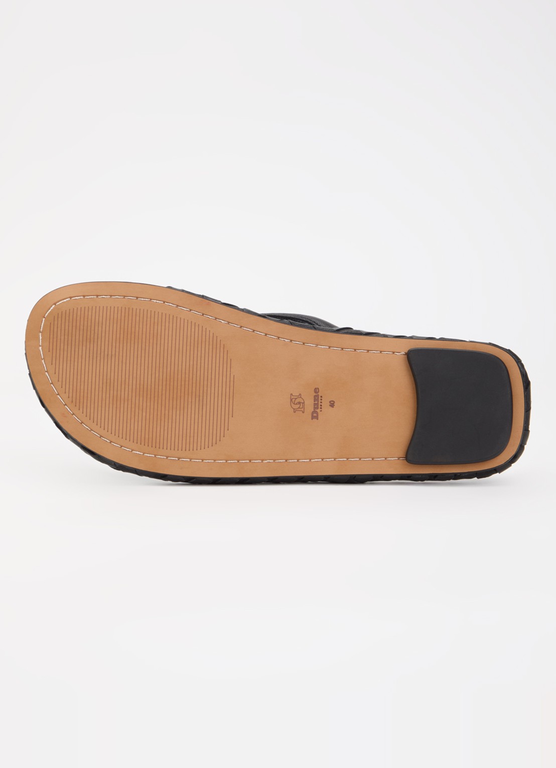 Dune London Lunare slipper van leer - detail 3 zwart