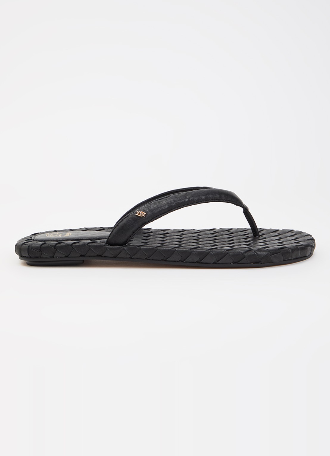 Dune London Lunare slipper van leer - voorkant 5 zwart