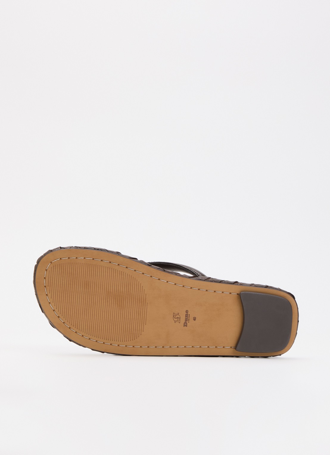 Dune London Lunare slipper van leer - detail 4 donkerbruin