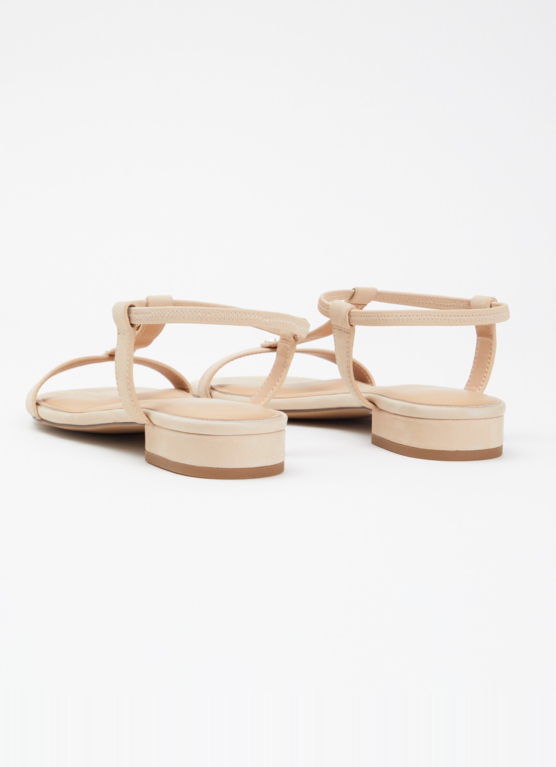 Dune London Lyra sandaal van leer  - achterkant 4 beige